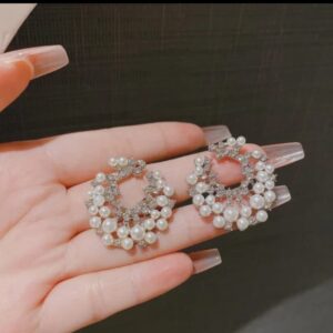 White Pearl and Zircon Studs