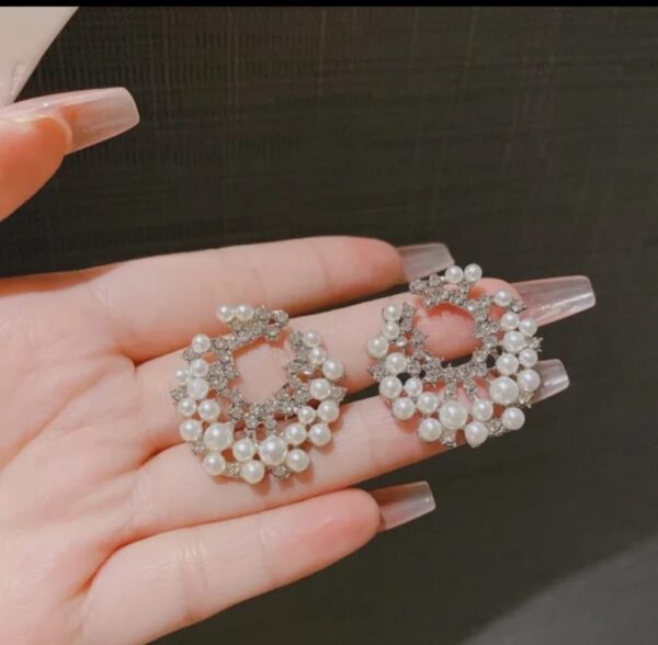 White Pearl and Zircon Studs