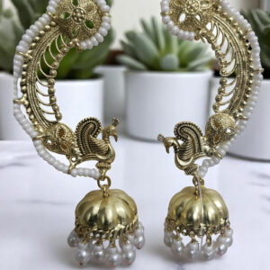 Peacock Earcuff with Jhumki