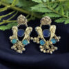 Blue And Turquoise Parrot Bell Earrings