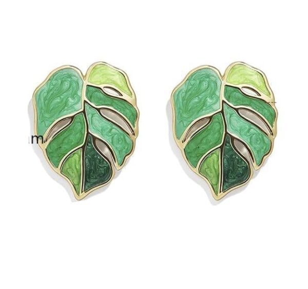 Green Leaf Korean Studs