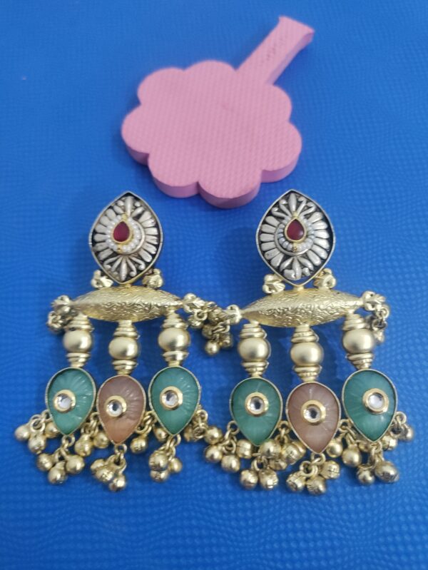 Pink and Blue Earrings Tinkling Bells - Image 2