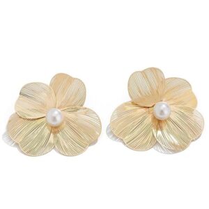 Golden Petal Korean Studs