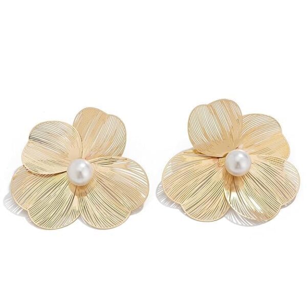 Golden Petal Korean Studs