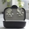 Elegant Pearl Stud Earrings, White Faux Pearl Cluster Design, Silver-Tone
