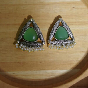 Oxidized Oversized Studs in Green Color