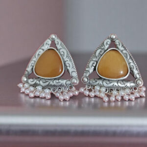 Oxidized Oversized Studs in Yellow Color