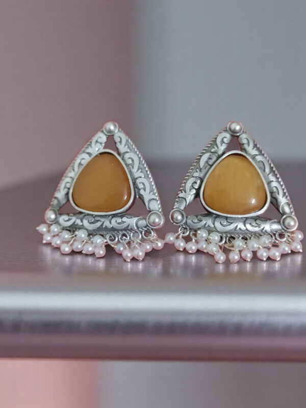 Oxidized Oversized Studs in Yellow Color