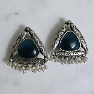 Oxidized Blue Studs