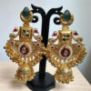 Sky Blue Drop Earrings With Chandbali Jhumki and Bells