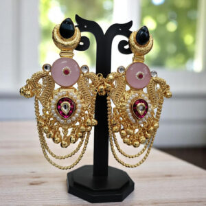 Black Color Kashmiri Chain Earrings