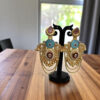 Pink Color Kashmiri Chain Earrings